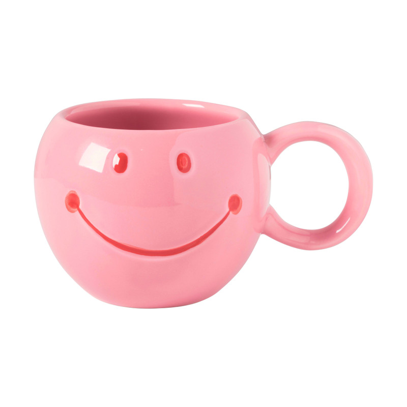 Smiley mok - roze - 150 ml