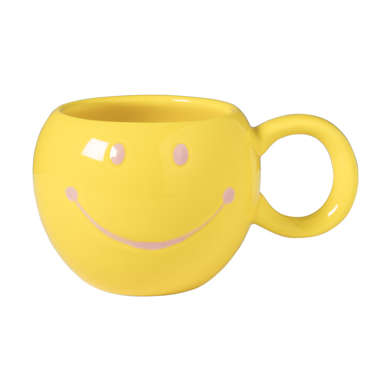 Smiley mok - geel - 150 ml