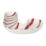 Schaal candy cane - wit/rood - 2.5x24x17 cm