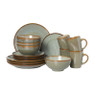 Serviesset - groen - 16-delig - 4 persoons - reactive glaze