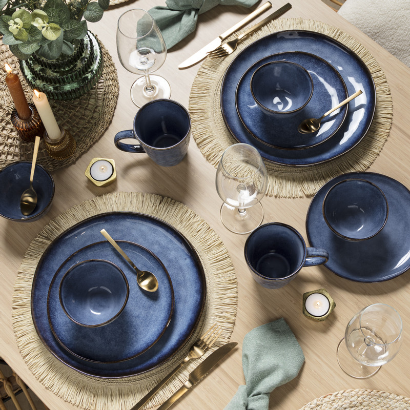 Dinerbord Toscane - donkerblauw - 28 cm 