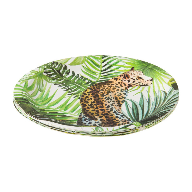 Bord tropical garden - 18 cm - set van 8 