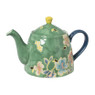 Theepot bloemen - groen/blauw - 750 ml 