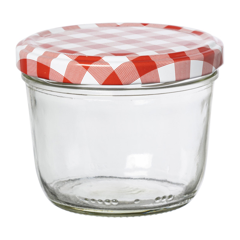 Weckpot rood witte deksel - 230 ml