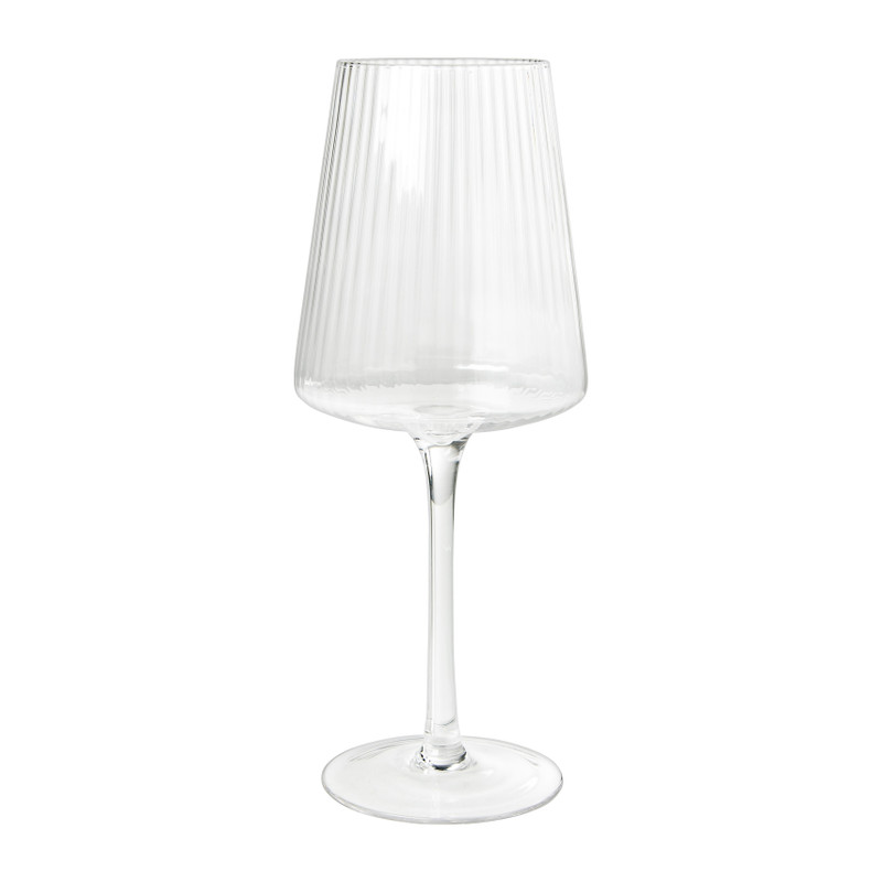 Xenos Wijnglas streep groot - glas - 400 ml