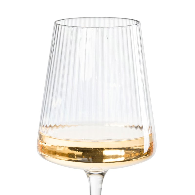 Wijnglas ribbel groot - glas - 400 ml