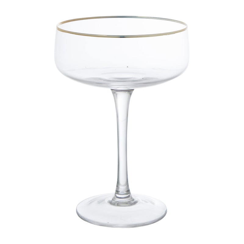 Xenos Champagnecoupe gouden rand - glas - 220 ml