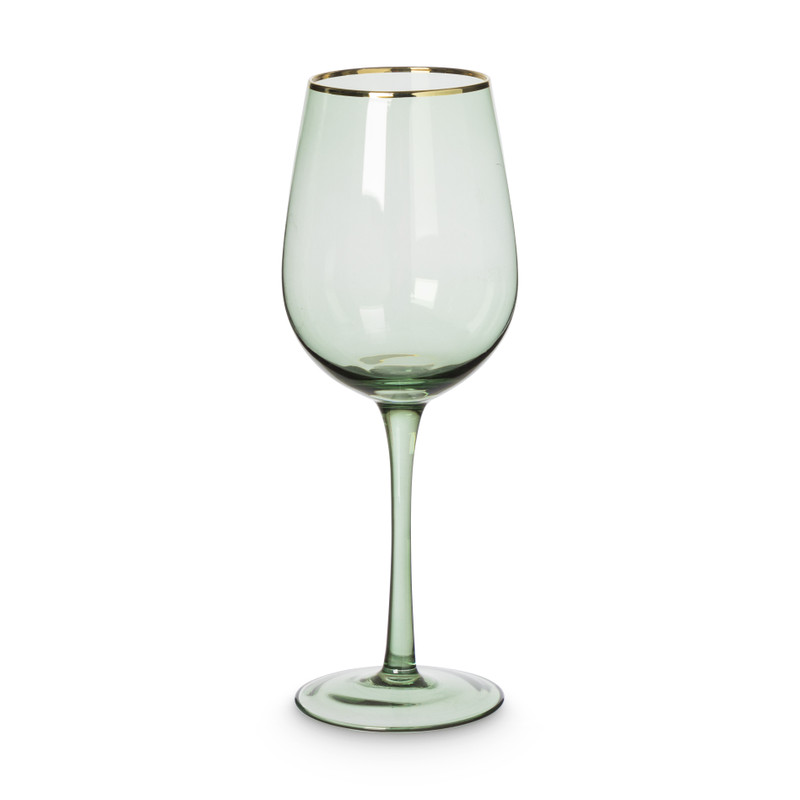 Wijnglas - groen/goud - 380 ml |