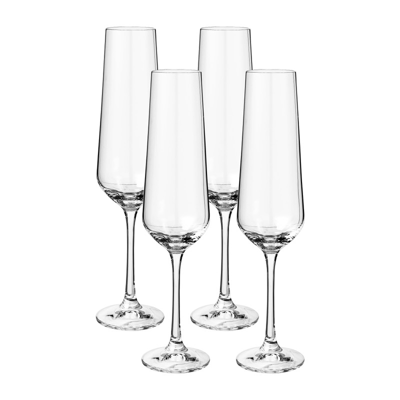 overloop Mentaliteit sokken Champagneglas kristal - set van 4 - 200 ml | Xenos