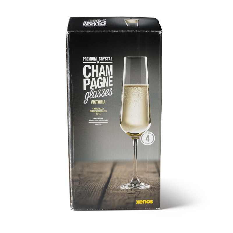 overloop Mentaliteit sokken Champagneglas kristal - set van 4 - 200 ml | Xenos