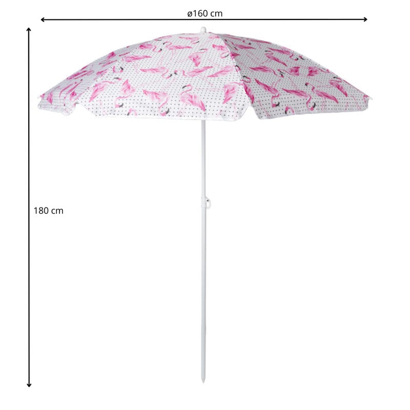 Strandparasol flamingo - ø160x180 cm