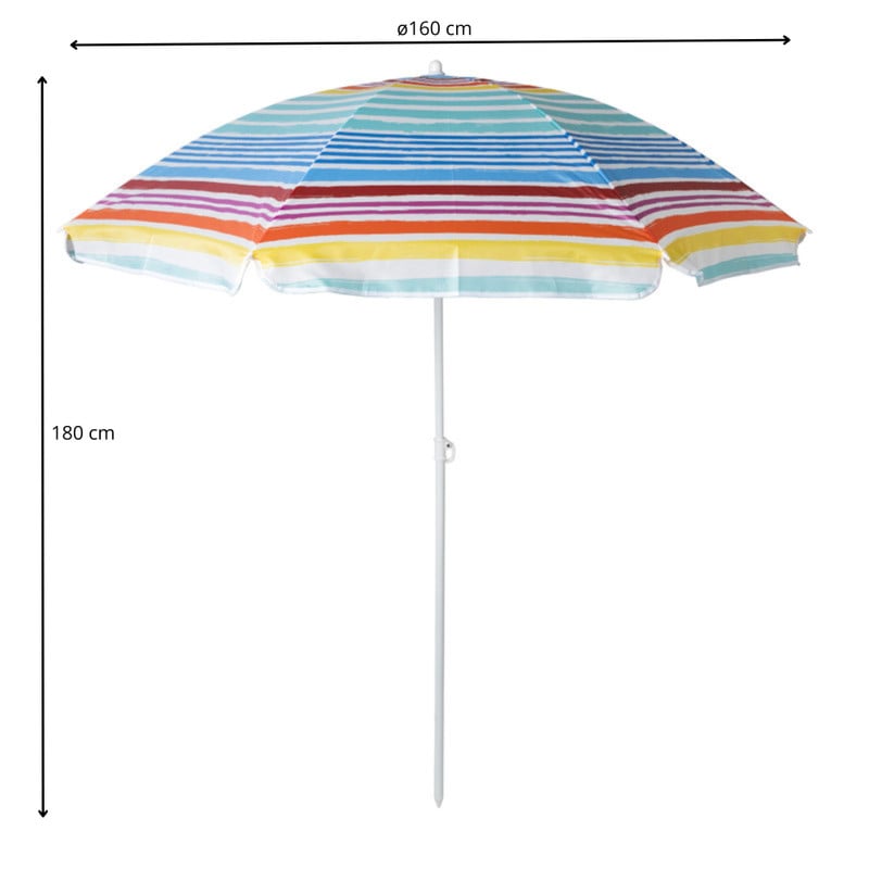 Strandparasol rainbow - ø160x180 cm