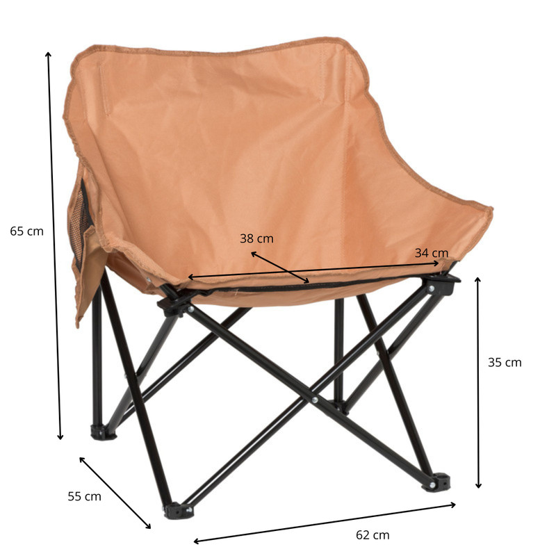 Campingstoel compact - terra - 65x62x55 cm