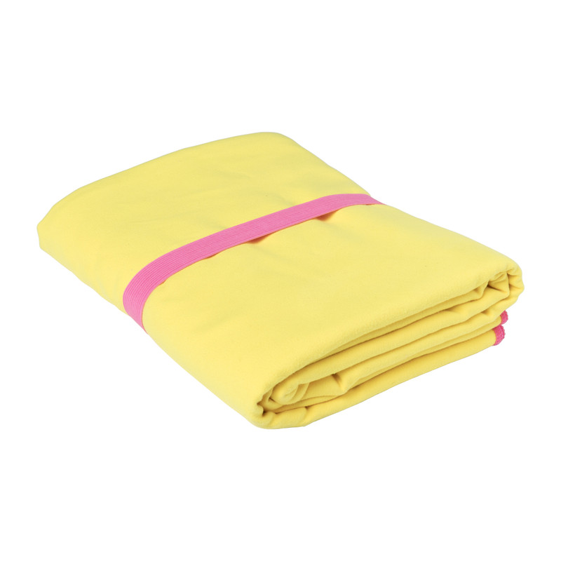 Microvezel handdoek - geel/roze - 100x180 cm