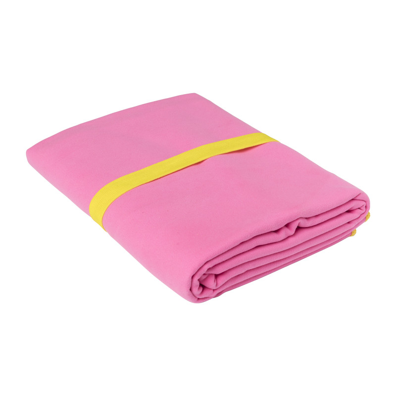 Microvezel handdoek - roze/geel - 100x180 cm