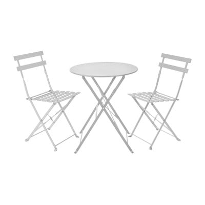 Vermomd bedreiging boot Bistroset tafel + 2 stoelen - wit - ⌀59x70 | 41x44x81 cm | Xenos