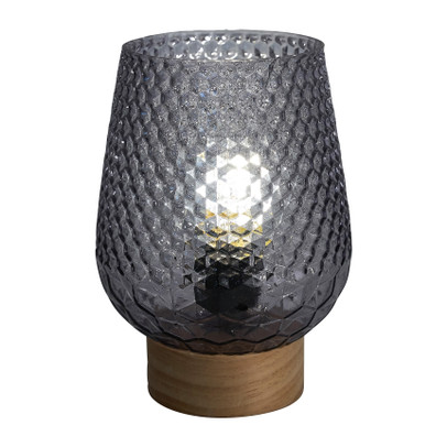 Goed doen Verniel Positief Tafellamp - glas - grijs - Ø12x17 cm | Xenos