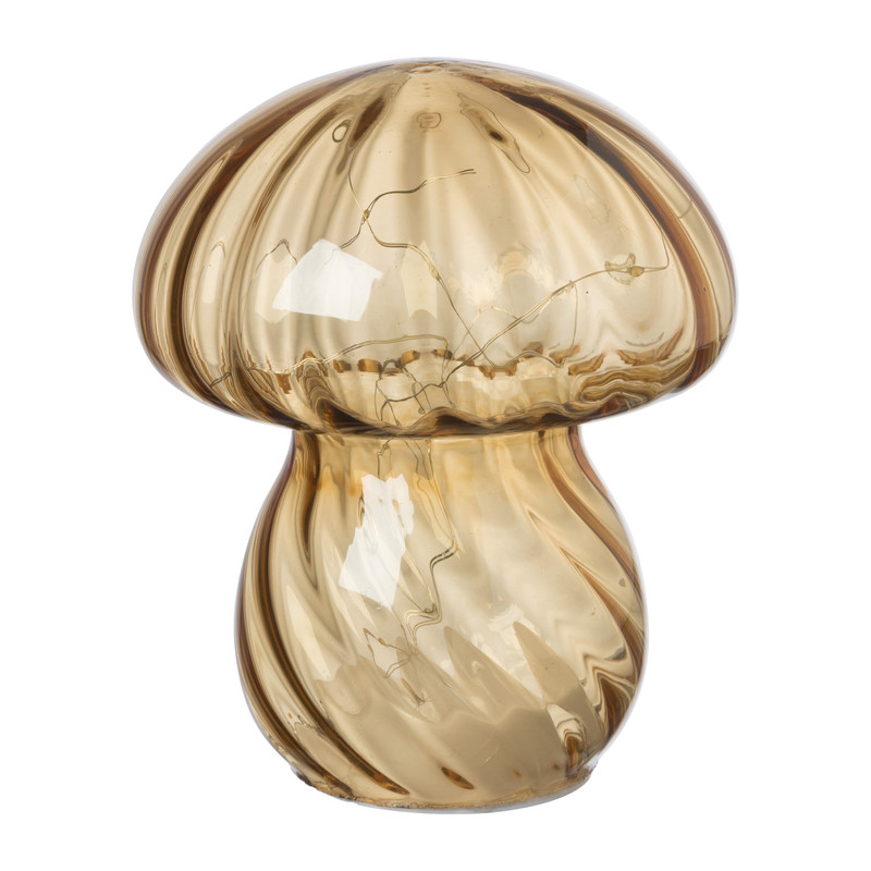 Tafellamp paddenstoel - amber - ø13x15 cm
