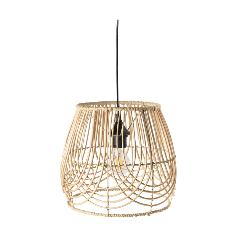 Hanglamp wilgen hout - naturel - 30x30x27 cm
