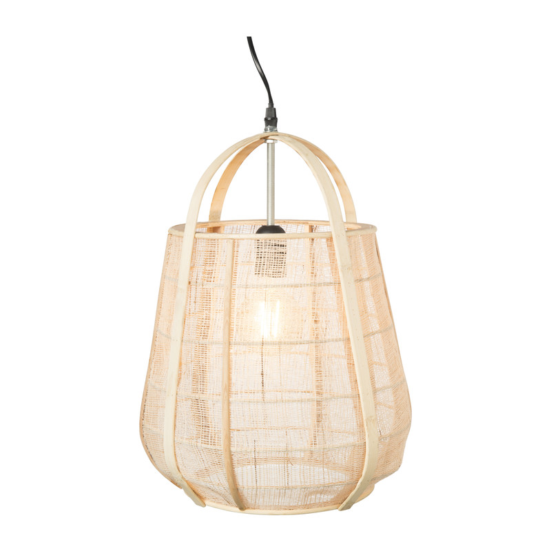 meester Terugspoelen Pekkadillo Hanglamp bamboe - naturel - ⌀32x45 cm | Xenos