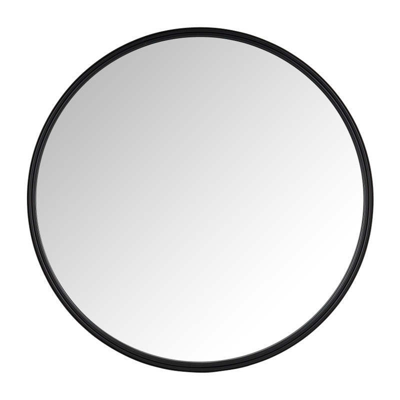 Bengelen Ampère Oraal Spiegel rond met metalen lijst - zwart - ø40 cm | Xenos