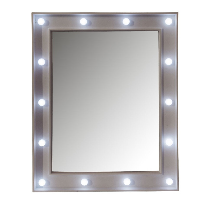 Blaze milieu Clancy Spiegel met LED lichtjes - make-up spiegel - 39x49 cm | Xenos