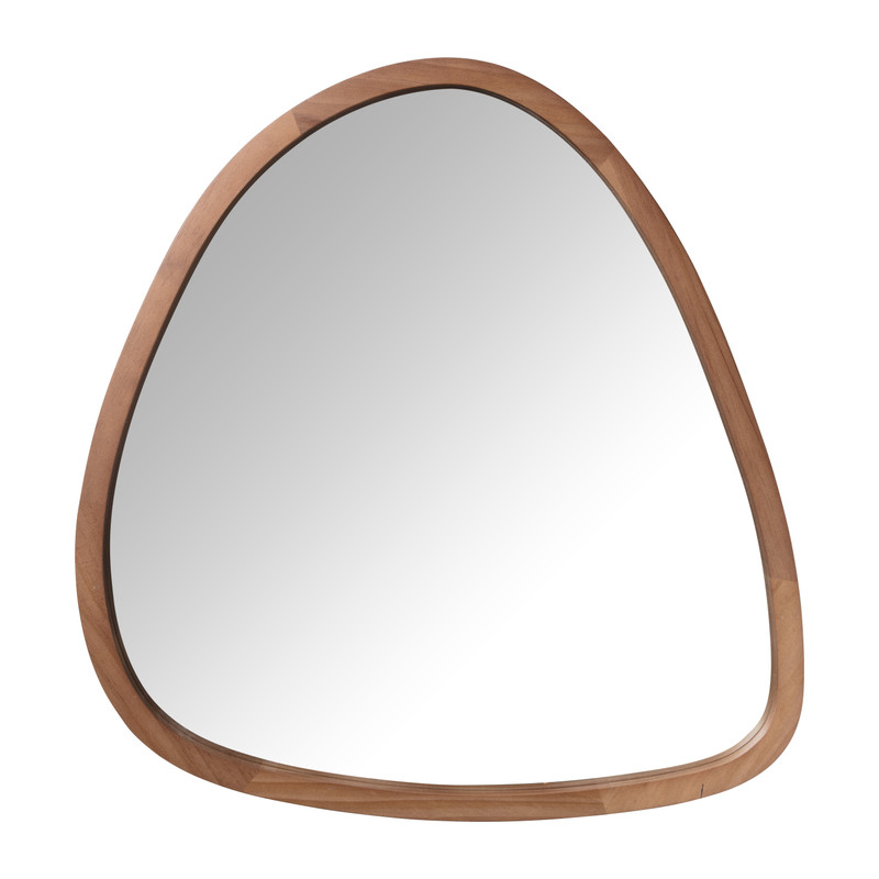 Spiegel organic driehoek bruin - 69x73 cm Xenos