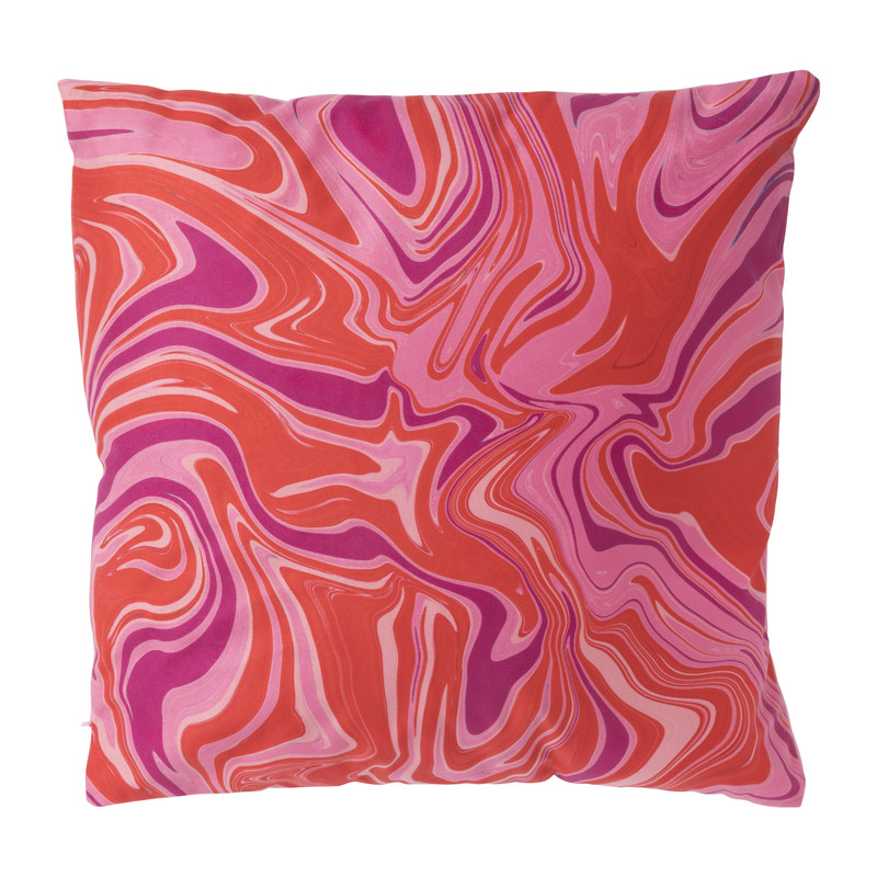 Kussen groovy marble - roze - 45x45 cm