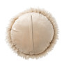 Kussen rond bontlook - beige - ø40 cm