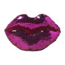 Kussen lippen met pailletten - rood - 20x35 cm