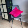 Kussen velvet met franjes - fuchsia - 45x45 cm