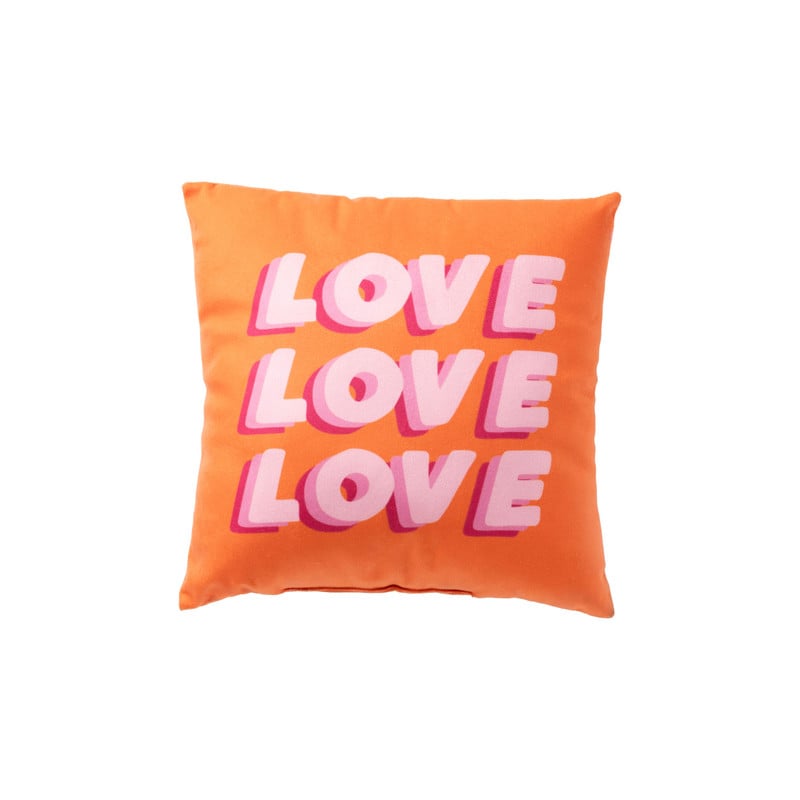 Kussen love love love - rood/roze - 30x30 cm