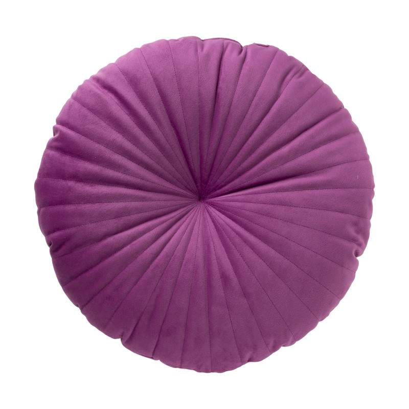 Kussen velvet rond - paars - ø45 cm