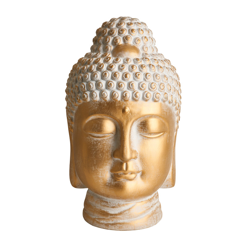 Drink water Omhoog accessoires Boeddha hoofd XL - goud - 23x23x40 cm | Xenos