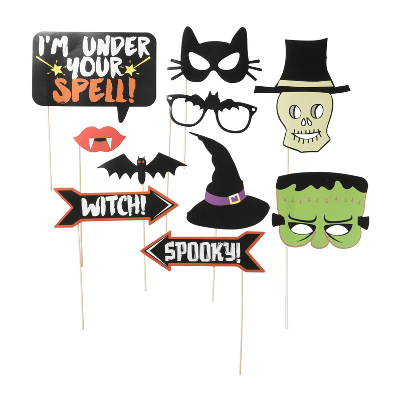 Foto props halloween - papier - set van 10