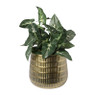 plantenpot gehamerd - goud - 18x18x14 cm 