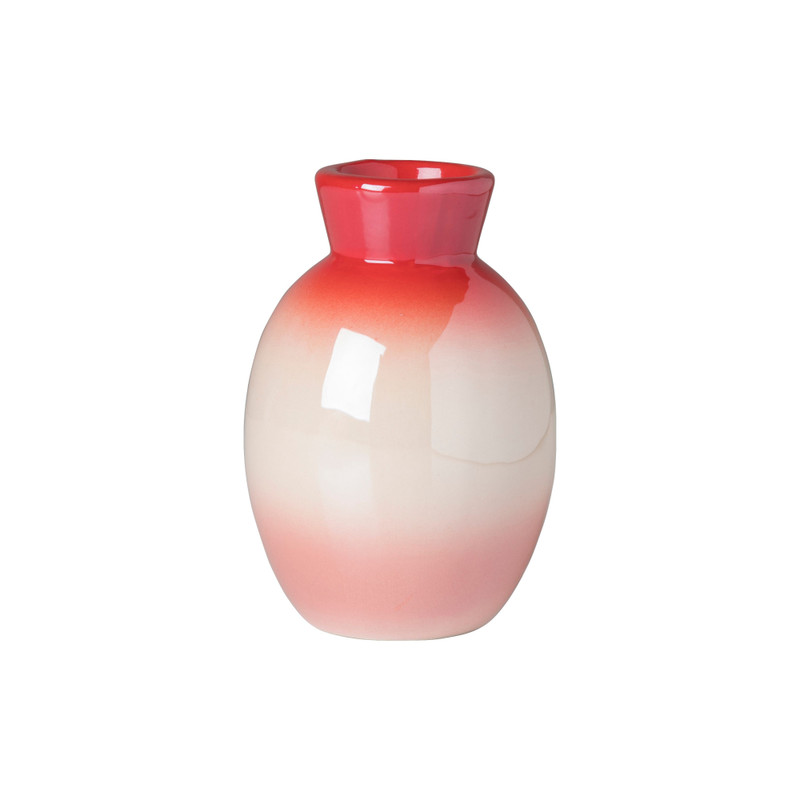 Vaasje glazed - rood/roze - ø6.7x10 cm