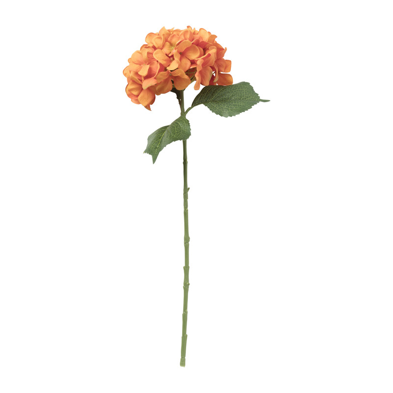 Kunstbloem hortensia - oranje - 63 cm