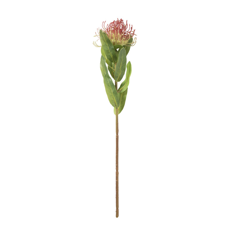 Kunstbloem leucospermum - rood - 48 cm