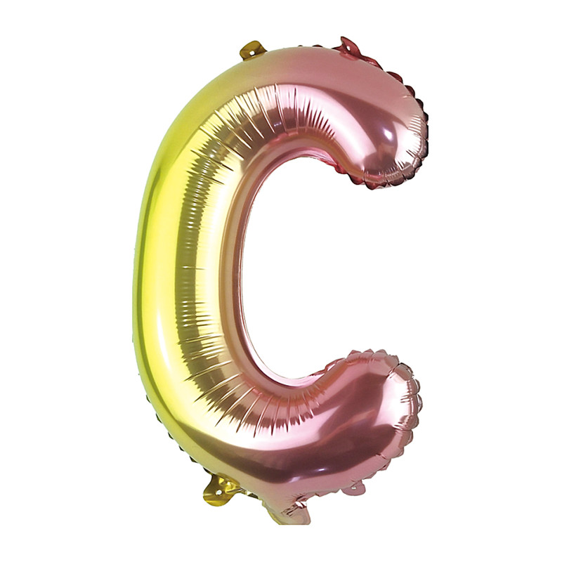 Folie ballon - letter C - regenboog metallic cm | Xenos