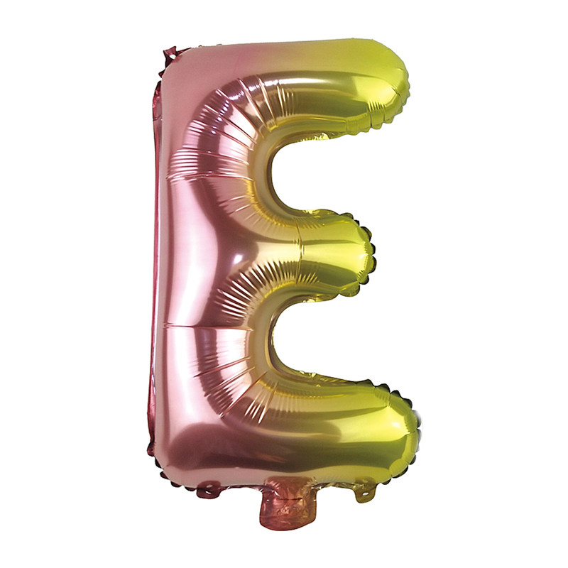ga winkelen ideologie halfrond Folie ballon - opblaasbare letter E - regenboog metallic - 30 cm | Xenos