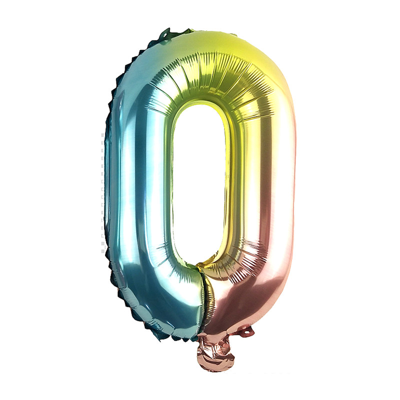 barricade Promotie onder Folie ballon - opblaasbare letter O - regenboog metallic - 30 cm | Xenos