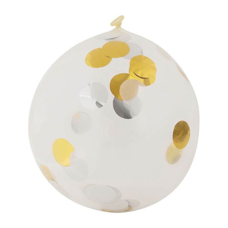 muis medeleerling versterking Ballon confetti - goud/wit - set van 6 | Xenos