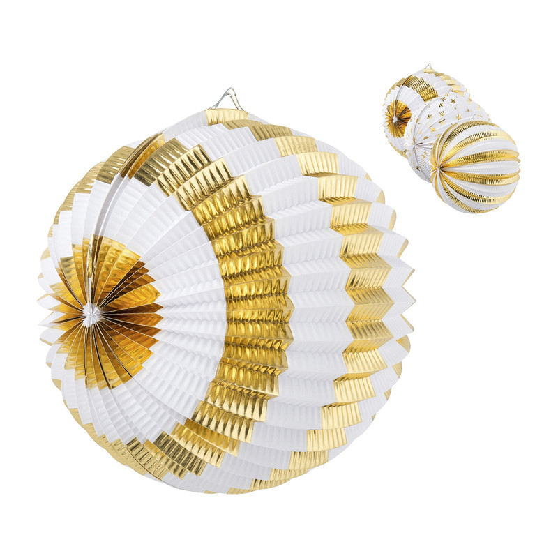 Kerstmis ambitie droom Lampion wit/goud - diverse varianten - ⌀25 cm | Xenos
