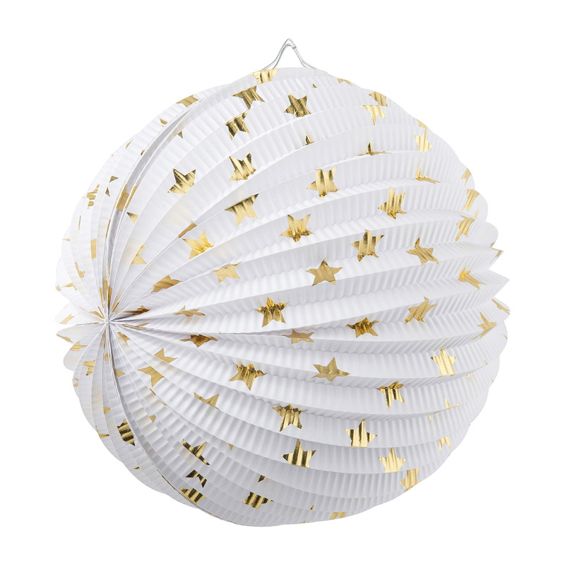 Kerstmis ambitie droom Lampion wit/goud - diverse varianten - ⌀25 cm | Xenos