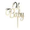 Cake topper Oh baby - goud 