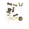 Fotoprops new year - papier/hout - set van 10