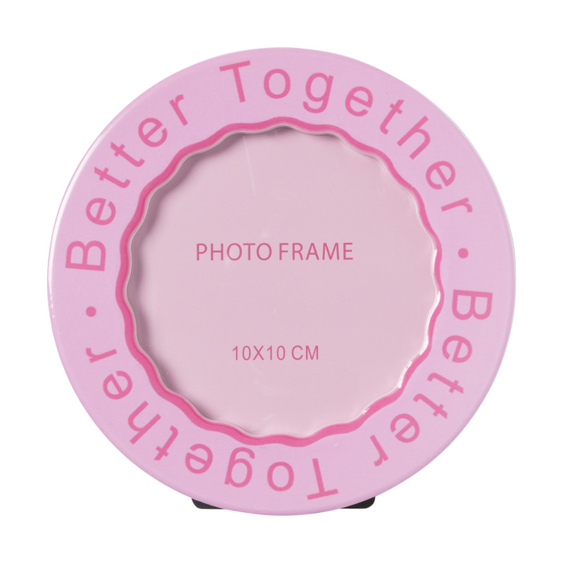 Fotolijst rond roze 10x10 cm