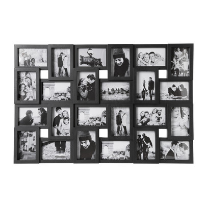 Universeel handig domesticeren Collagelijst voor 24 foto's - zwart- 86x57cm | Xenos