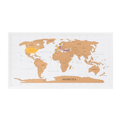 fort Graveren Waarschijnlijk World scratch map - wereld kras kaart - in lijst | Xenos